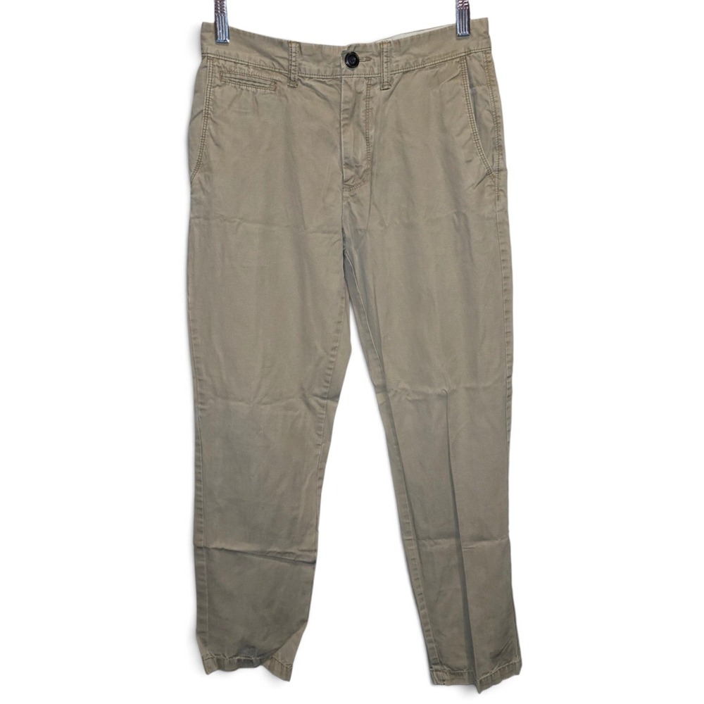 Old Navy Chino Pants Women 28x30 Khaki Good Slim Fit Flat Front Cotton Trousers